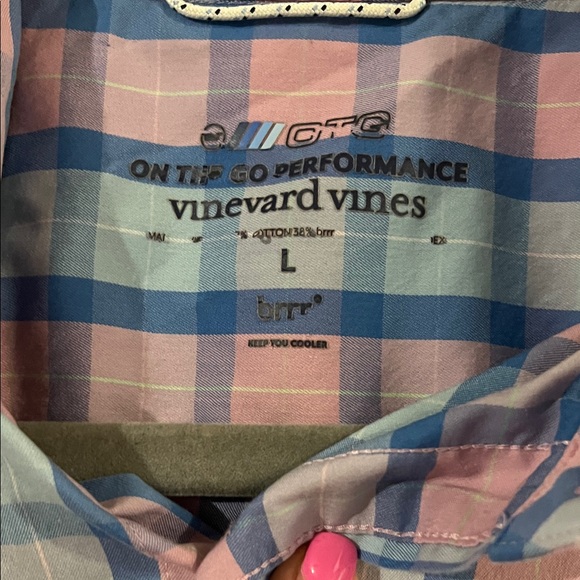 Vineyard Vines Blue and Pink Plaid Button-Down Shirt - Picture 2 of 4